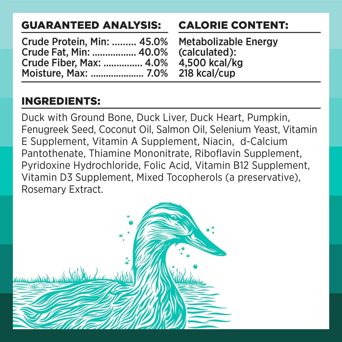 Freeze Dried Duck Recipe Dog Food B40123