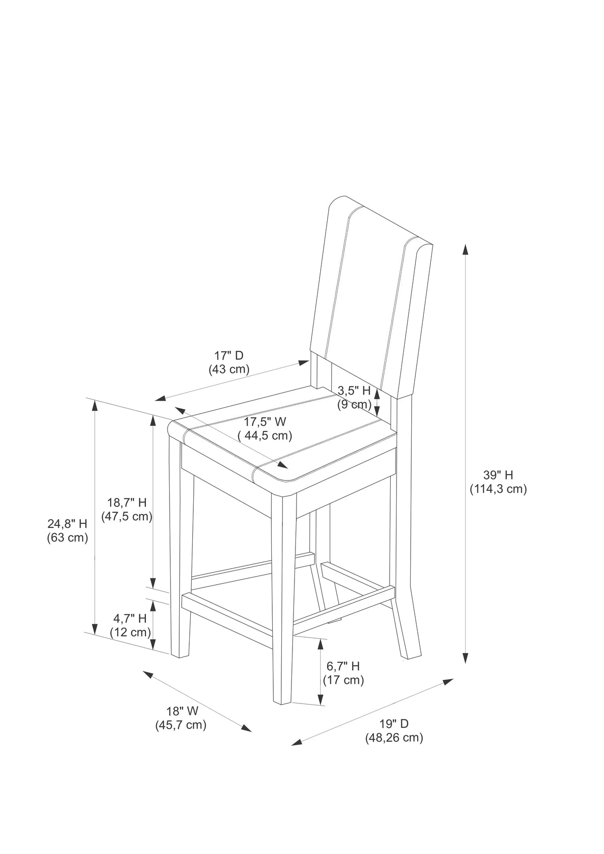 Dark Brown Bar Stool H768
