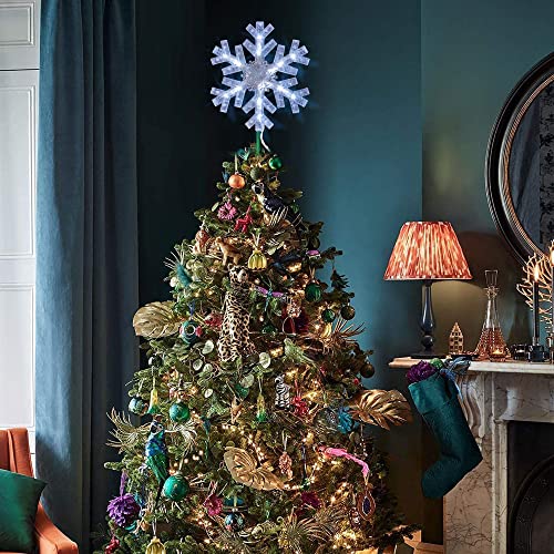 9 inch Lighted Christmas Tree Topper with 15 White LED Lights U11127