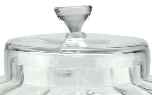 11" Transparent Glass Dish with Lid P548