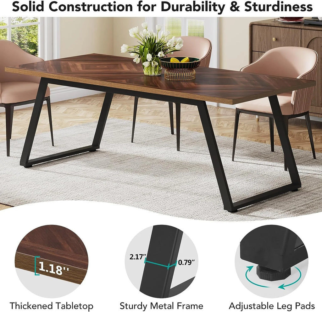 63" Brown Computer Desk with Thickened Frame K416351