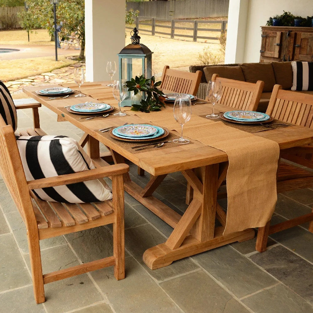 Grade A Teak 96" Rectangular Dining Table H8449