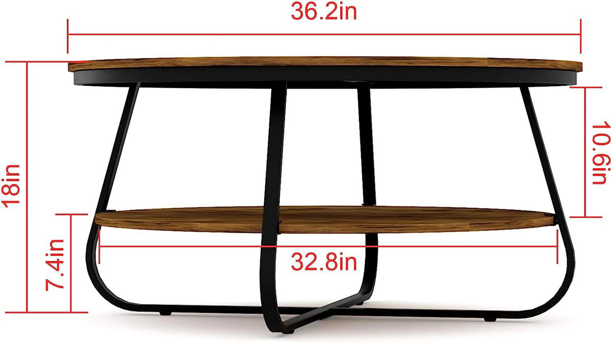 35.8 Inch Wood Coffee Table with Storage E442286