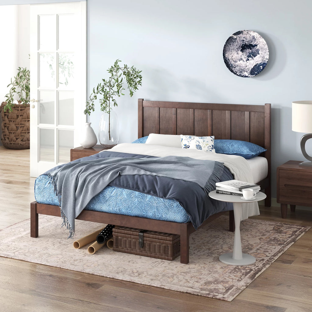 Full Acacia Wood Platform Bed Frame K830