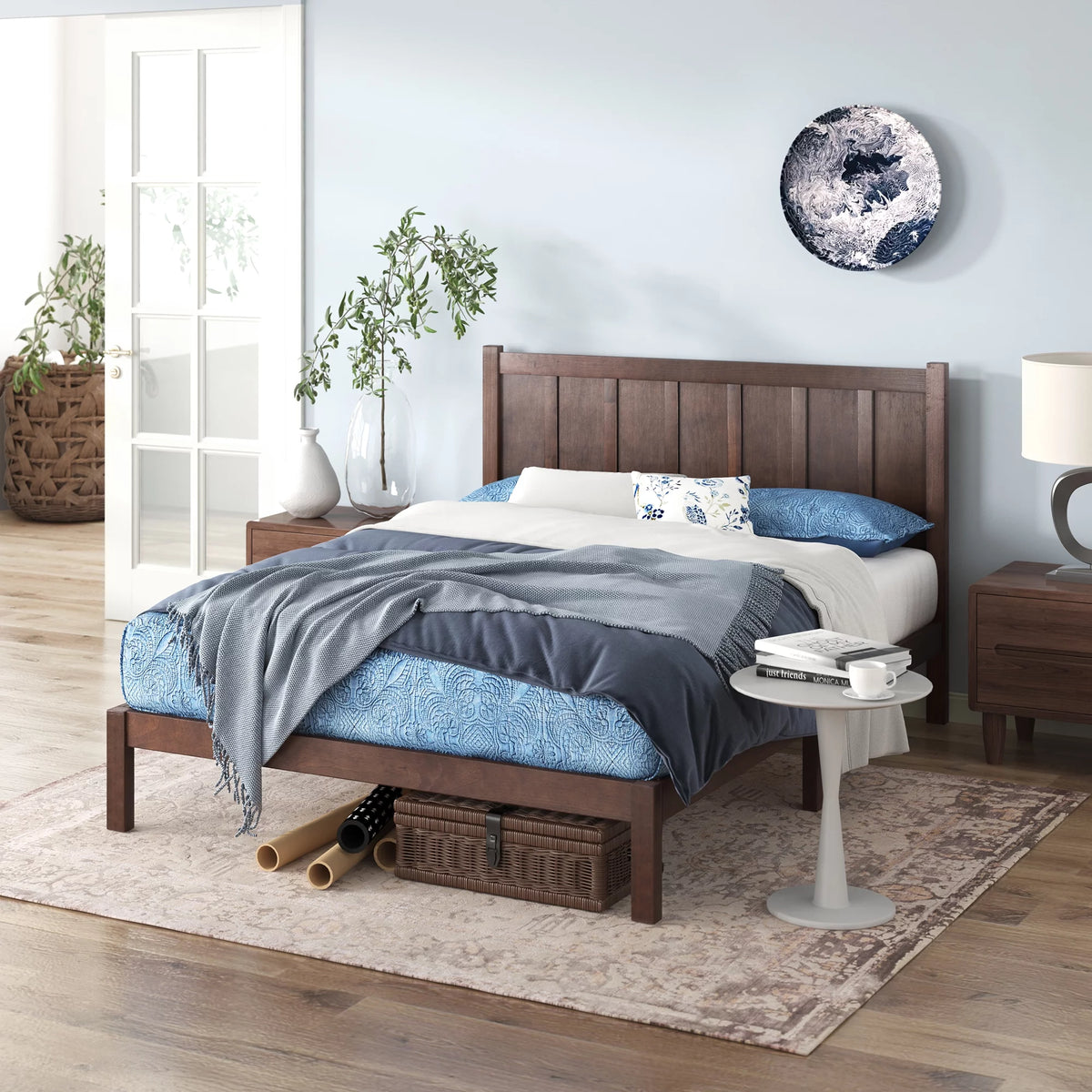 Full Acacia Wood Platform Bed Frame K830
