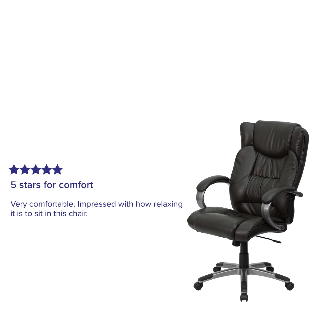 High Back Espresso Brown Executive Swivel Office Chair with Loop Arms L420986