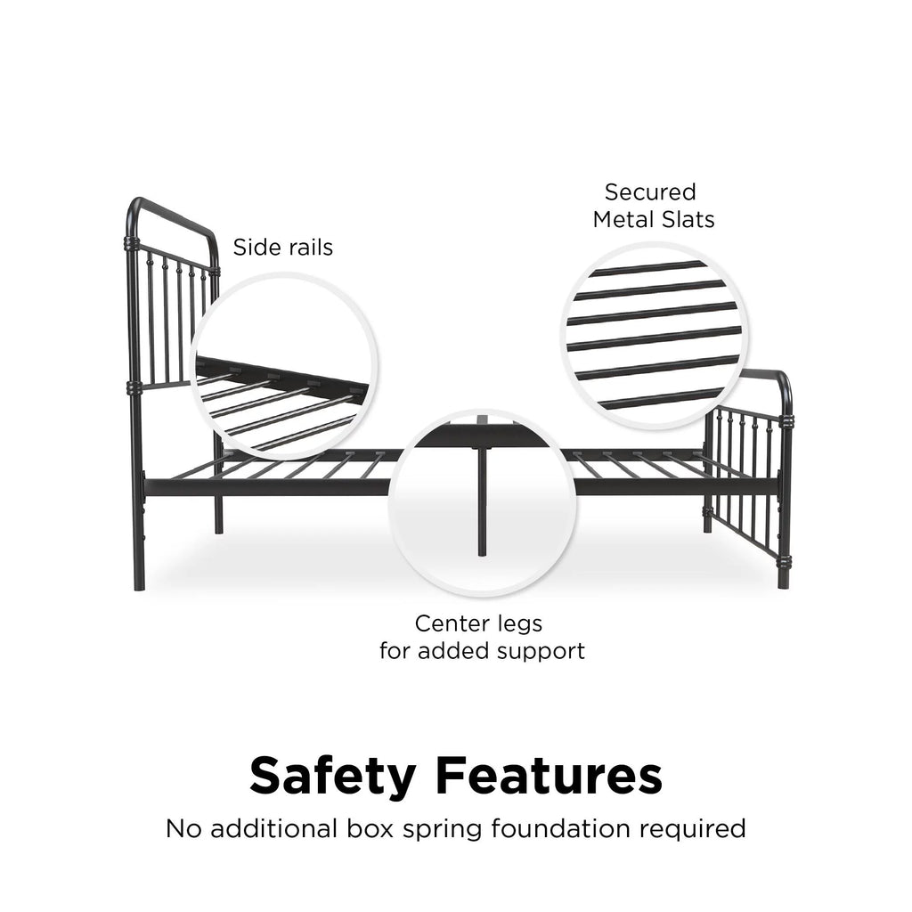Black Twin Metal Platform Bed Frame T937
