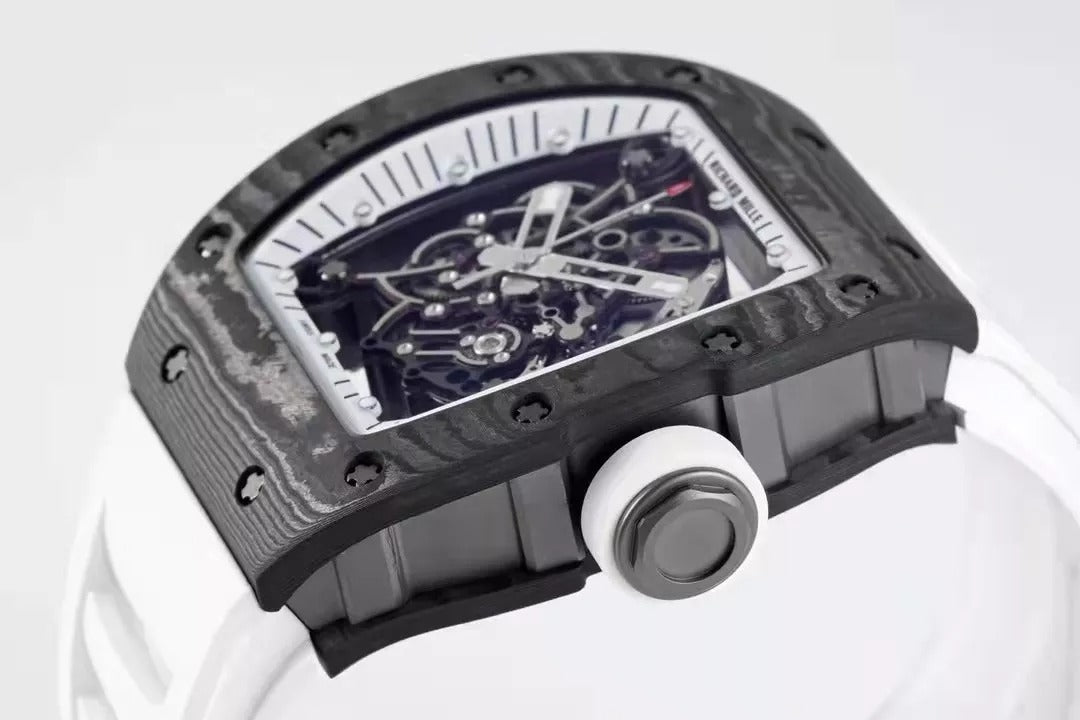 White Dial Black Bezel Skeleton Watch N456411