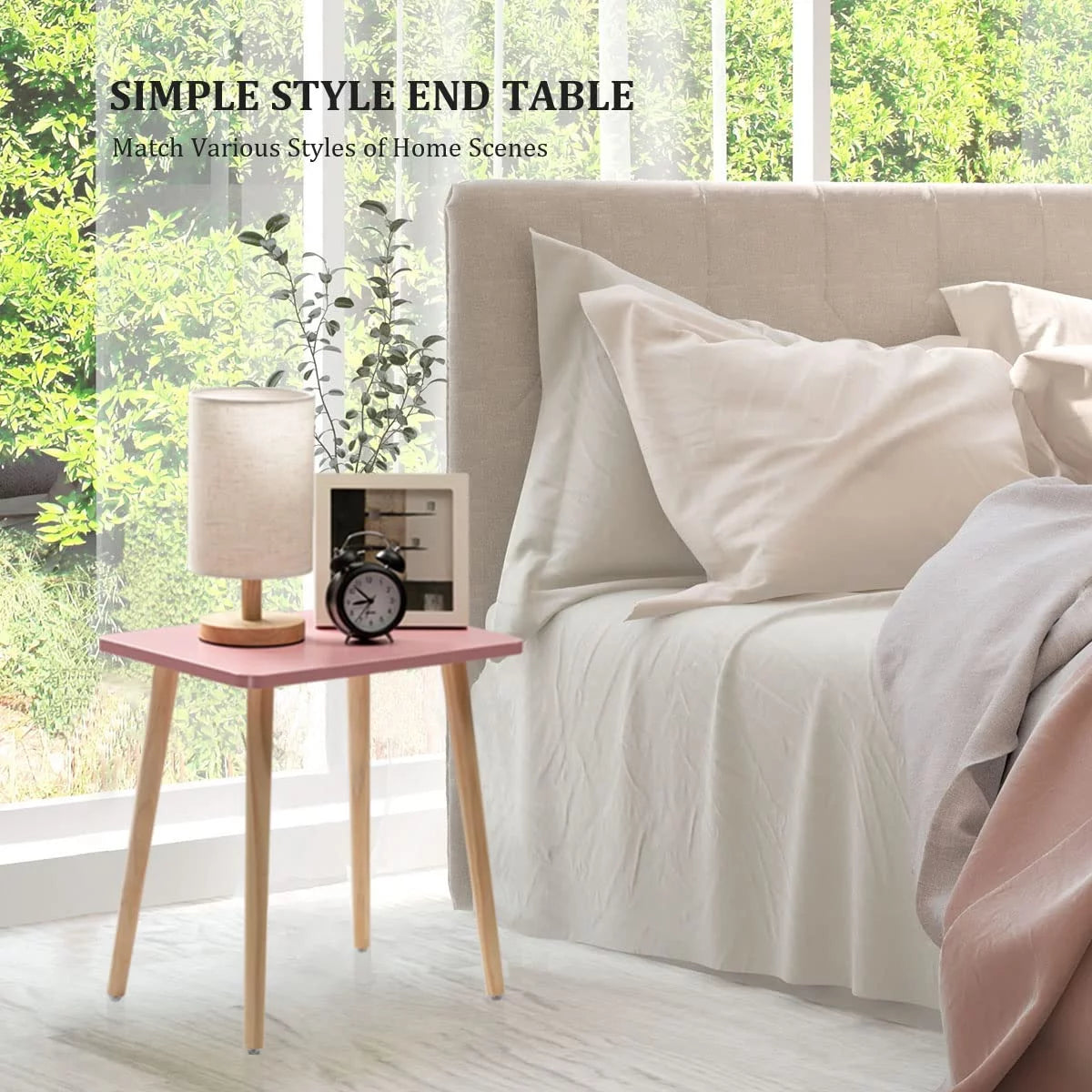 Small Pink Wooden Side Table G7956