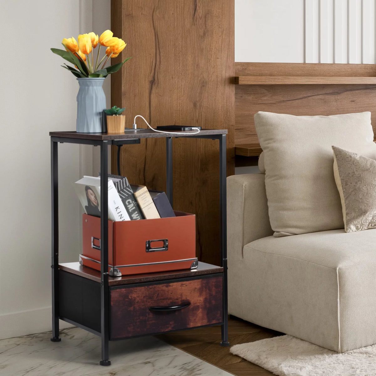 End Table with Charging Station M345