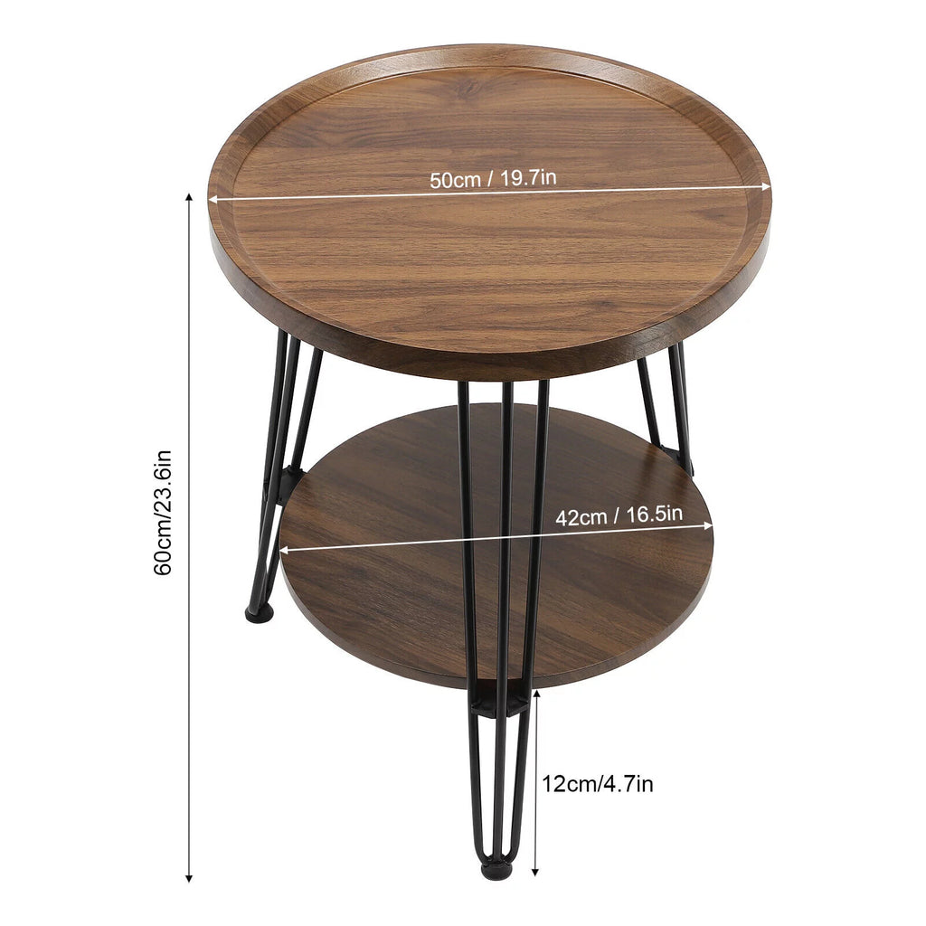 Round End Table with Storage Shelf L56357