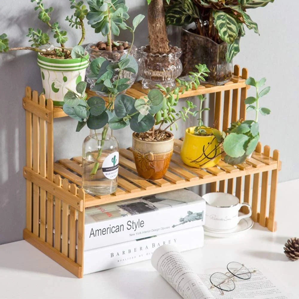 2-Tier Wooden Plant Stand G837