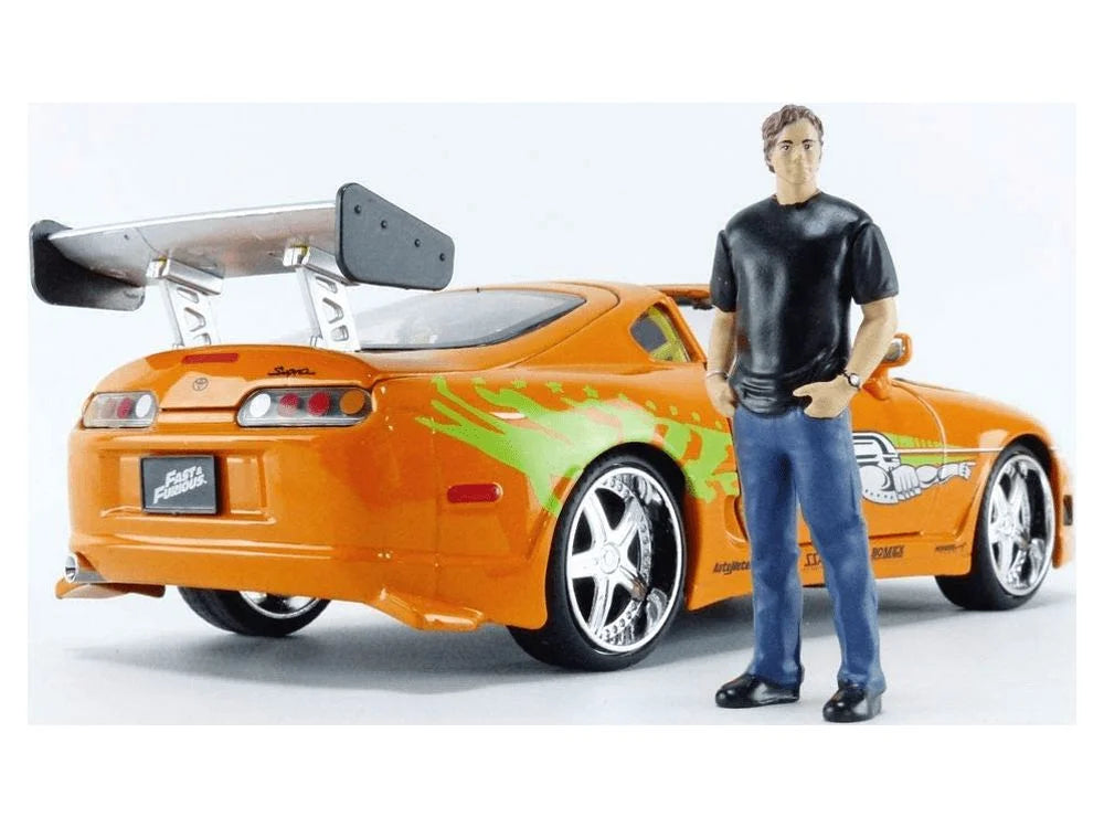 1:24 Scale Orange Toyota Supra Diecast Car with Figure K36653