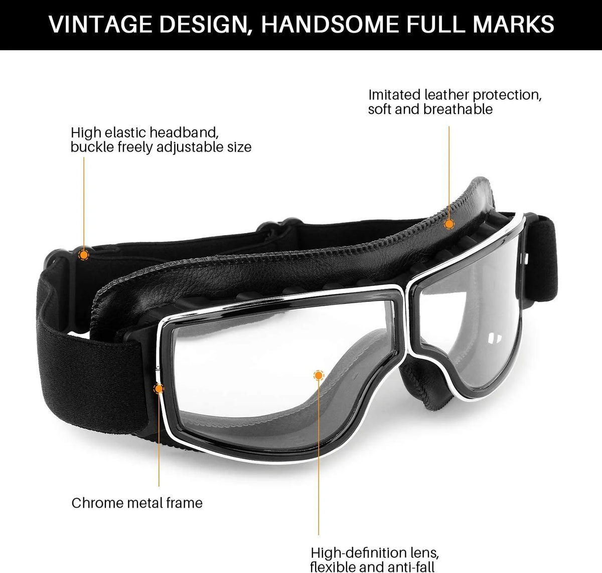 Motorcycle Goggles Anti Fog Dustproof Aviator Goggles R766