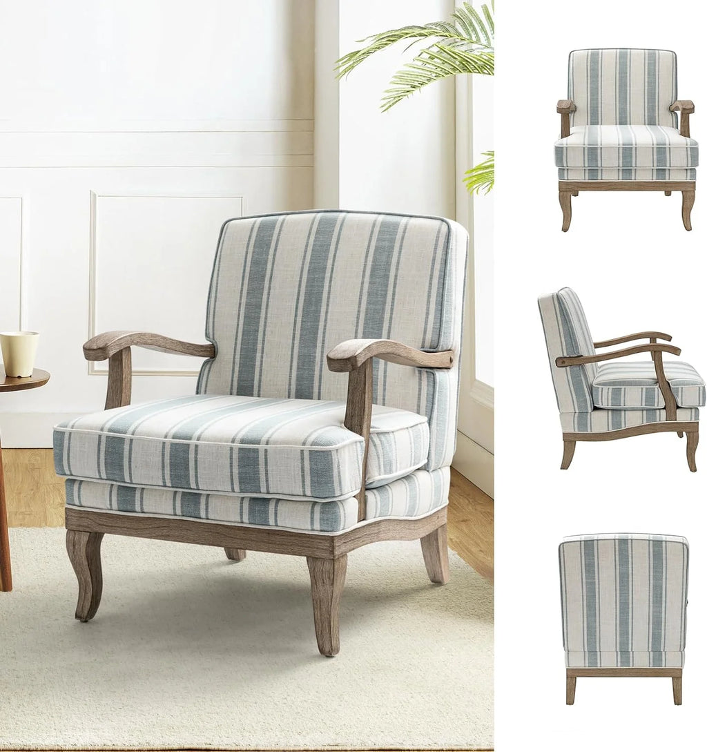 Blue Upholstered Accent Chair Set Of 2 H369031