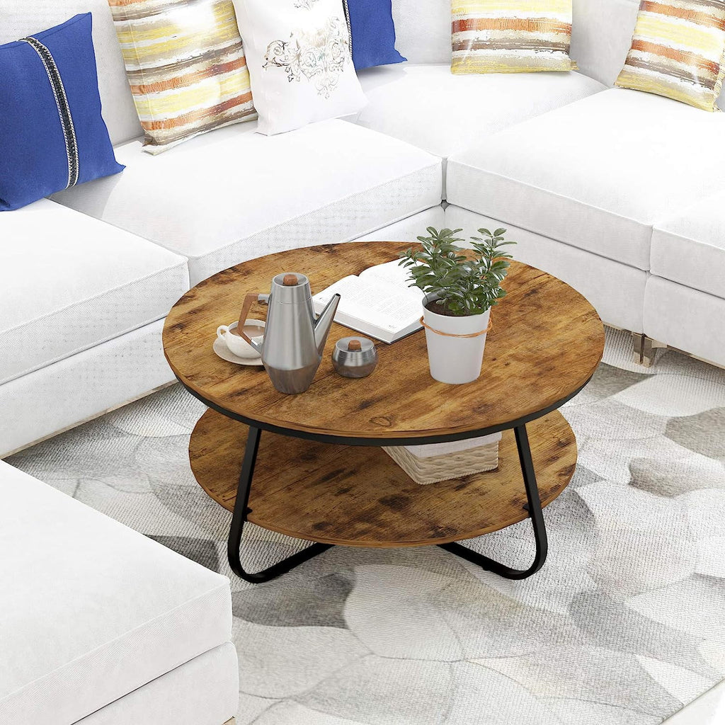 35.8 Inch Wood Coffee Table with Storage E442286