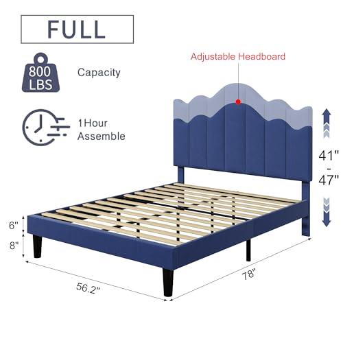 Queen Size Upholstered Platform Bed Frame with 4 Storage Drawers W96858