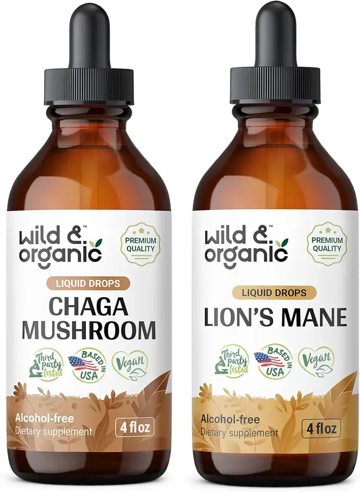 Chaga Mushroom Tincture 4 fl oz & Lion's Mane Mushroom Tincture 4 fl oz W249