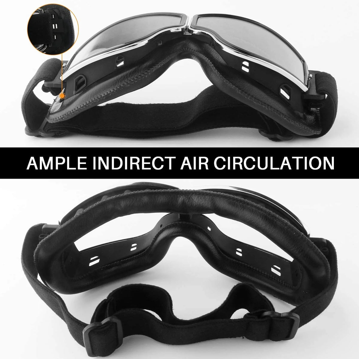 Motorcycle Goggles Anti Fog Dustproof Aviator Goggles R766