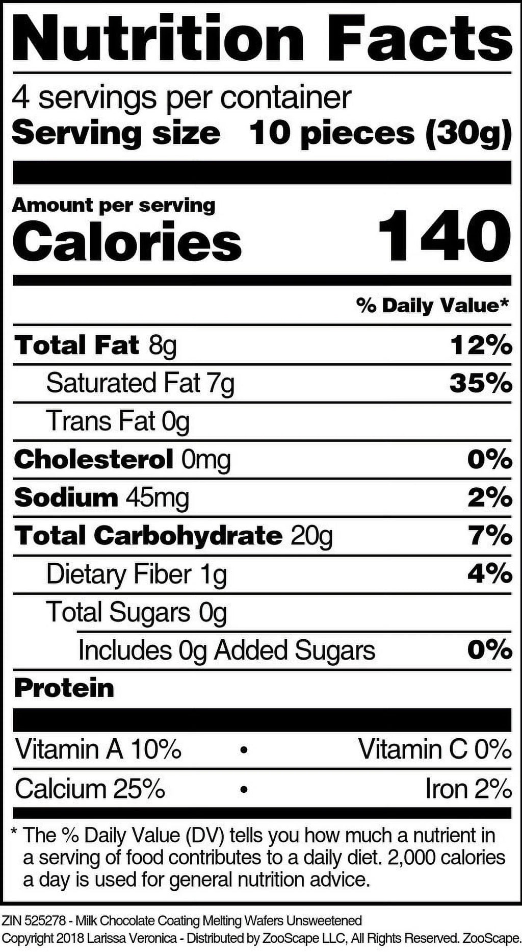 Unsweetened Milk Chocolate Melting Wafers 4 oz 3-Pack B342