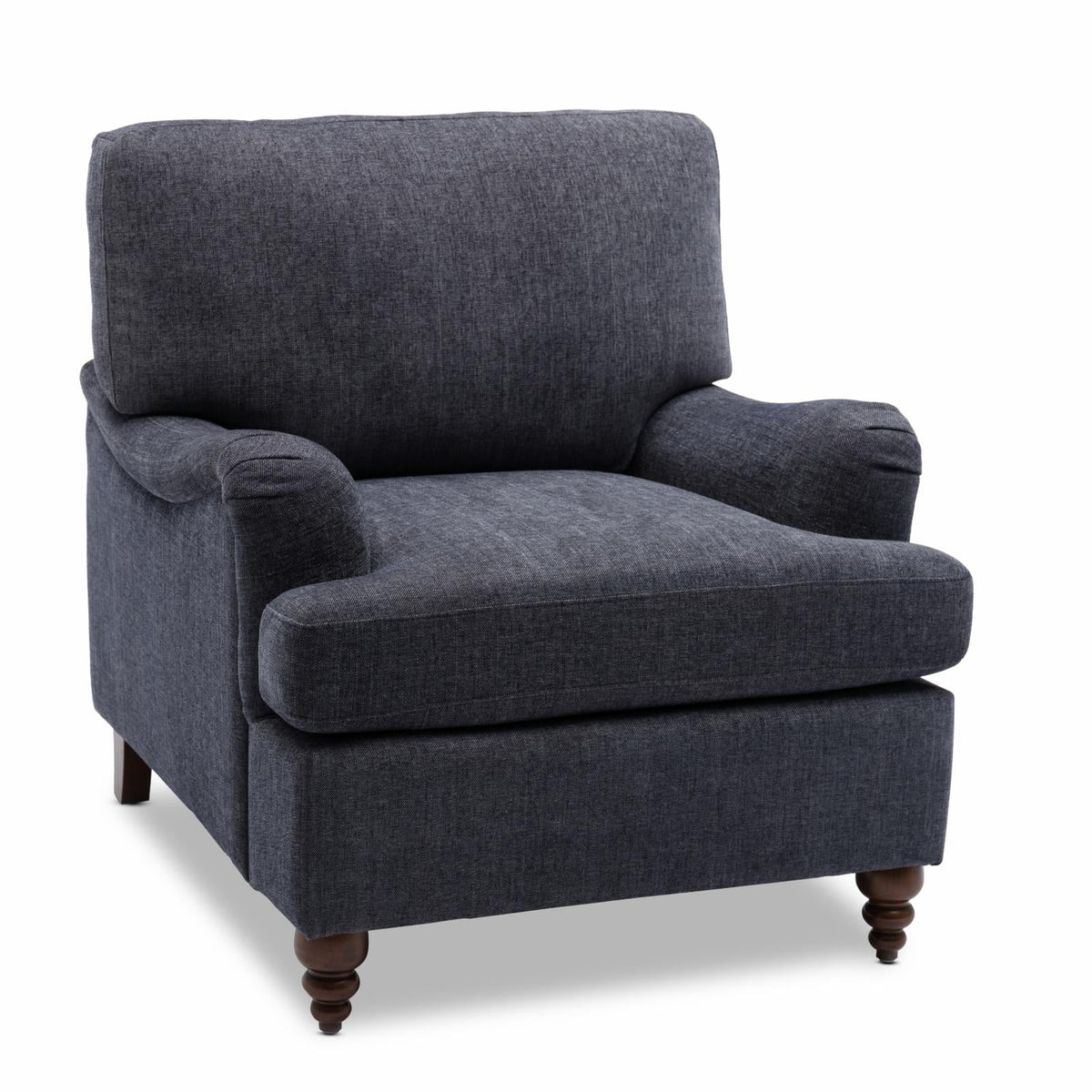 Navy Blue Polyester Fabric Upholstered Arm Chair O3245
