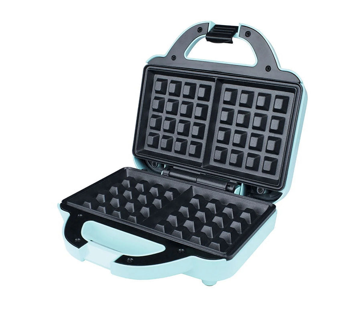 Blue Non-Stick Dual Waffle Maker D8542