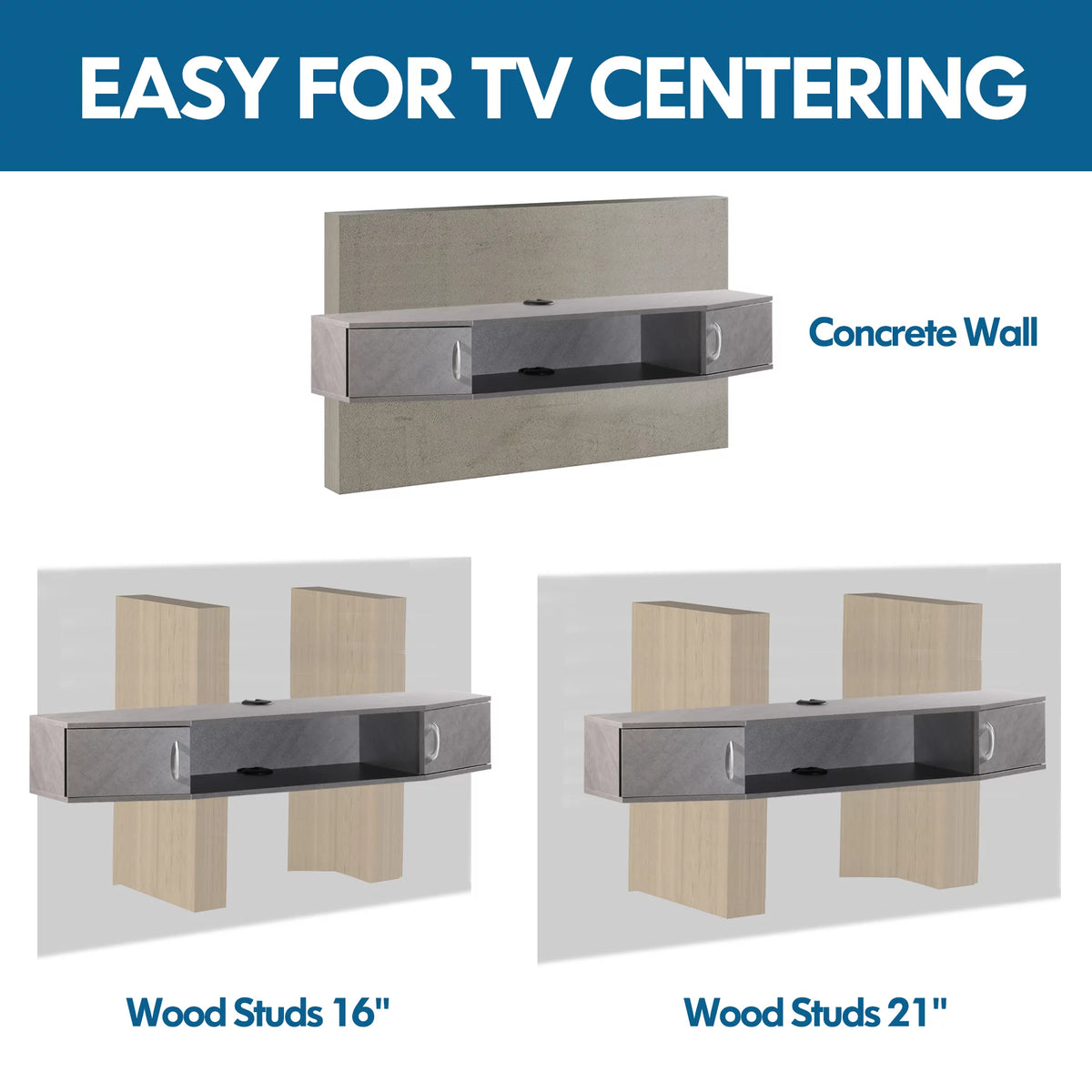Gray Floating TV Stand T103