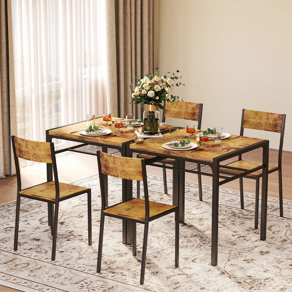 Modern Dining Room Table Set for 2 with Storage Shelf Q95044