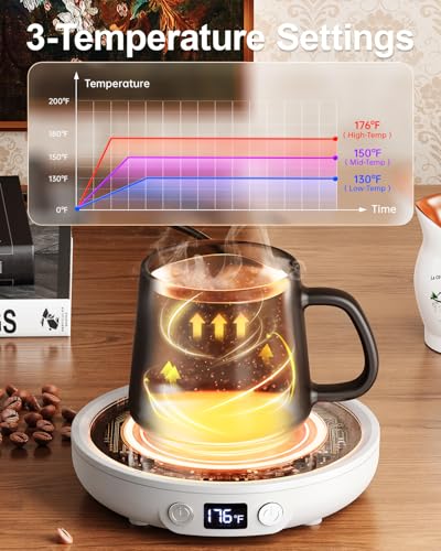 36W Black Coffee Cup Warmer with Digital Display T657737