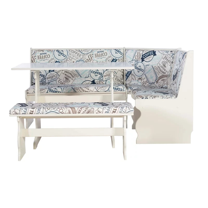 White Wood Corner Dining Set C1175