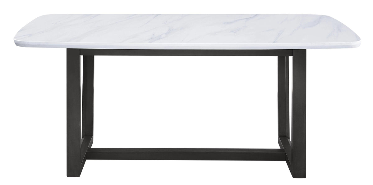 Marble Top Weathered Gray 7pcs Dining Table Set T151