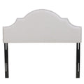 Light Gray Fabric Full/Queen Headboard with Nailhead Trim L39652