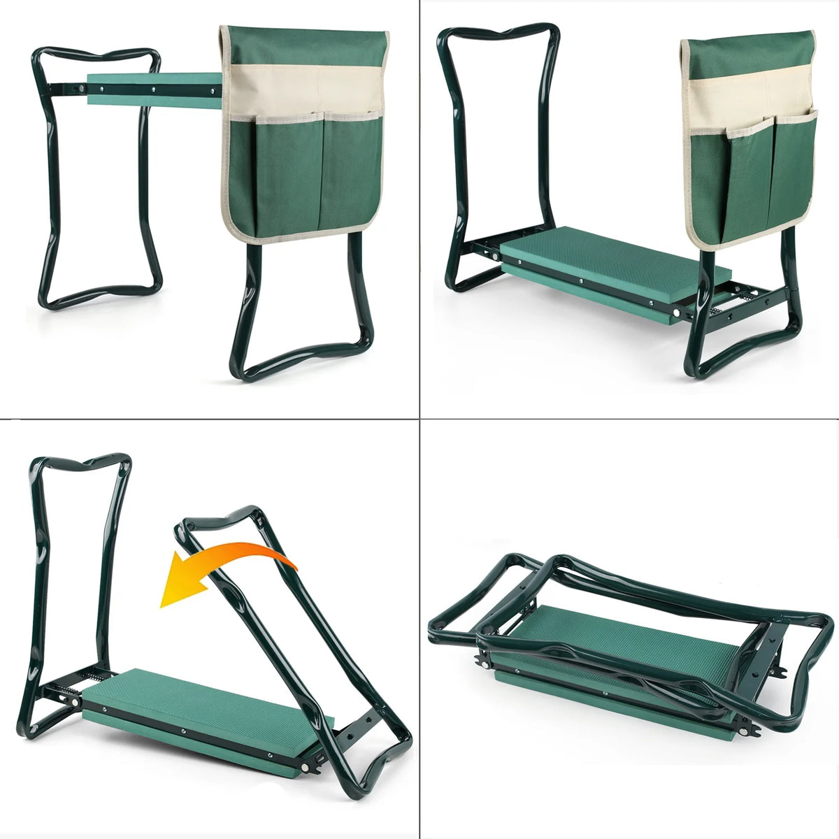 Folding Garden Kneeler Seat Bench with Stool Pouch I373797