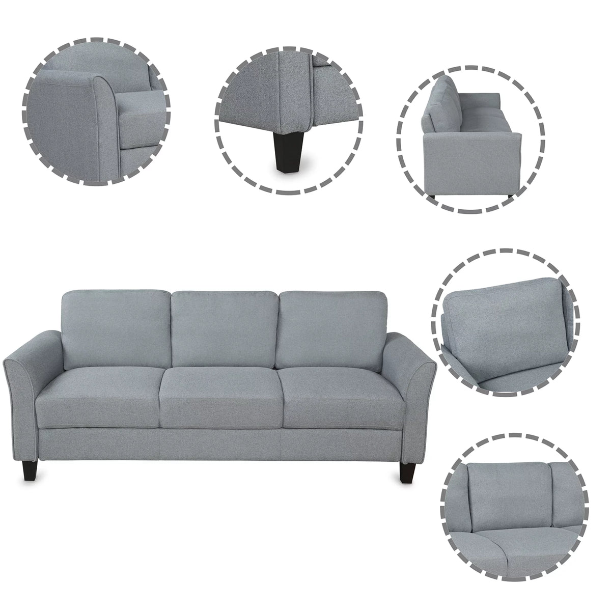 Gray Loveseat and 3-seat Sofa M9580