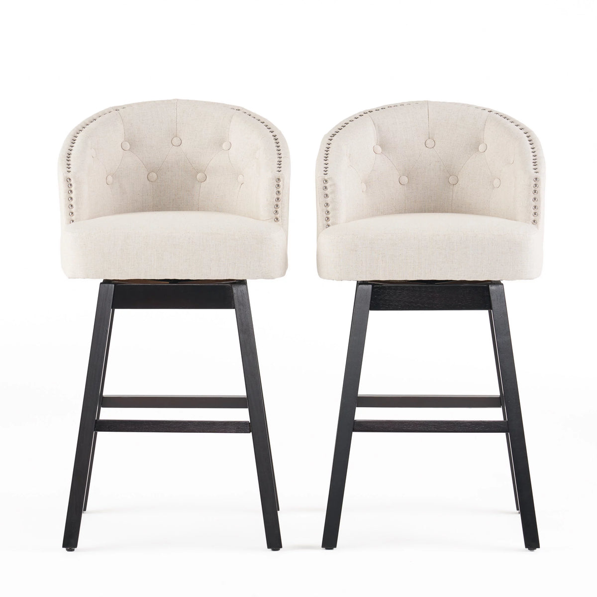 Beige Bar Stool Set of 2 V897012