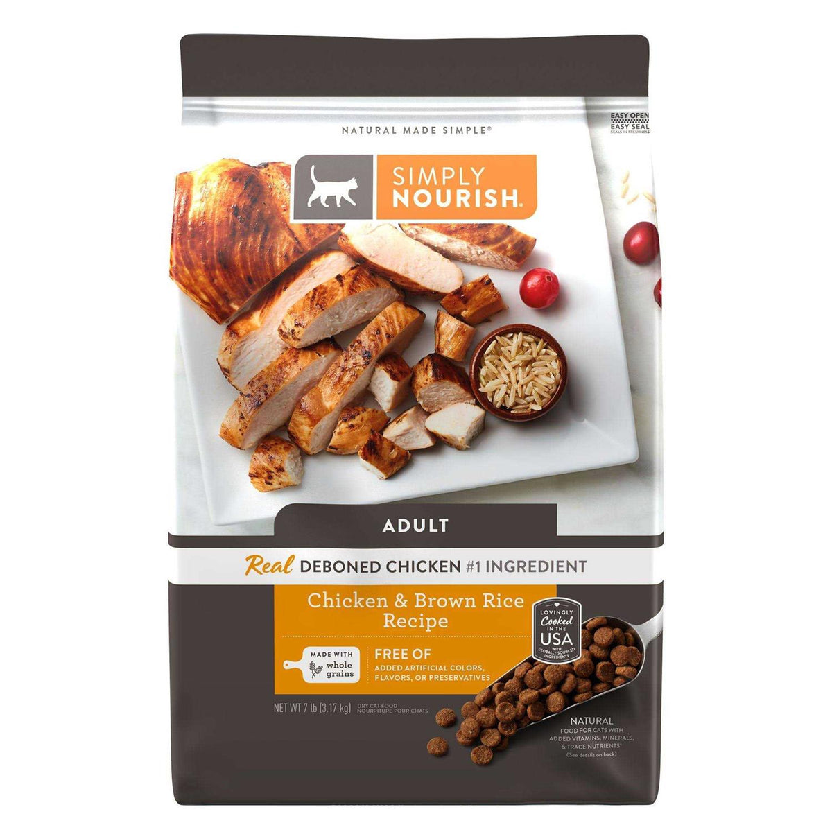 Chicken and Brown Rice Cat Dry Food F683852