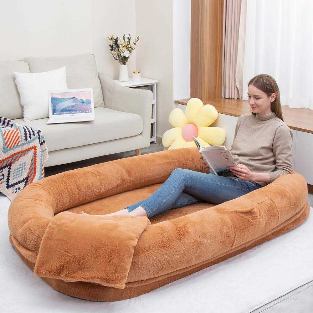 Large Dog Bed with Raised Cushioned Rim T583