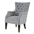 Ivory Button Tufted Wing Chair U650883