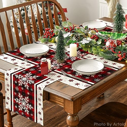 Buffalo Plaid Snowflakes Winter Placemats Set of 4 W985