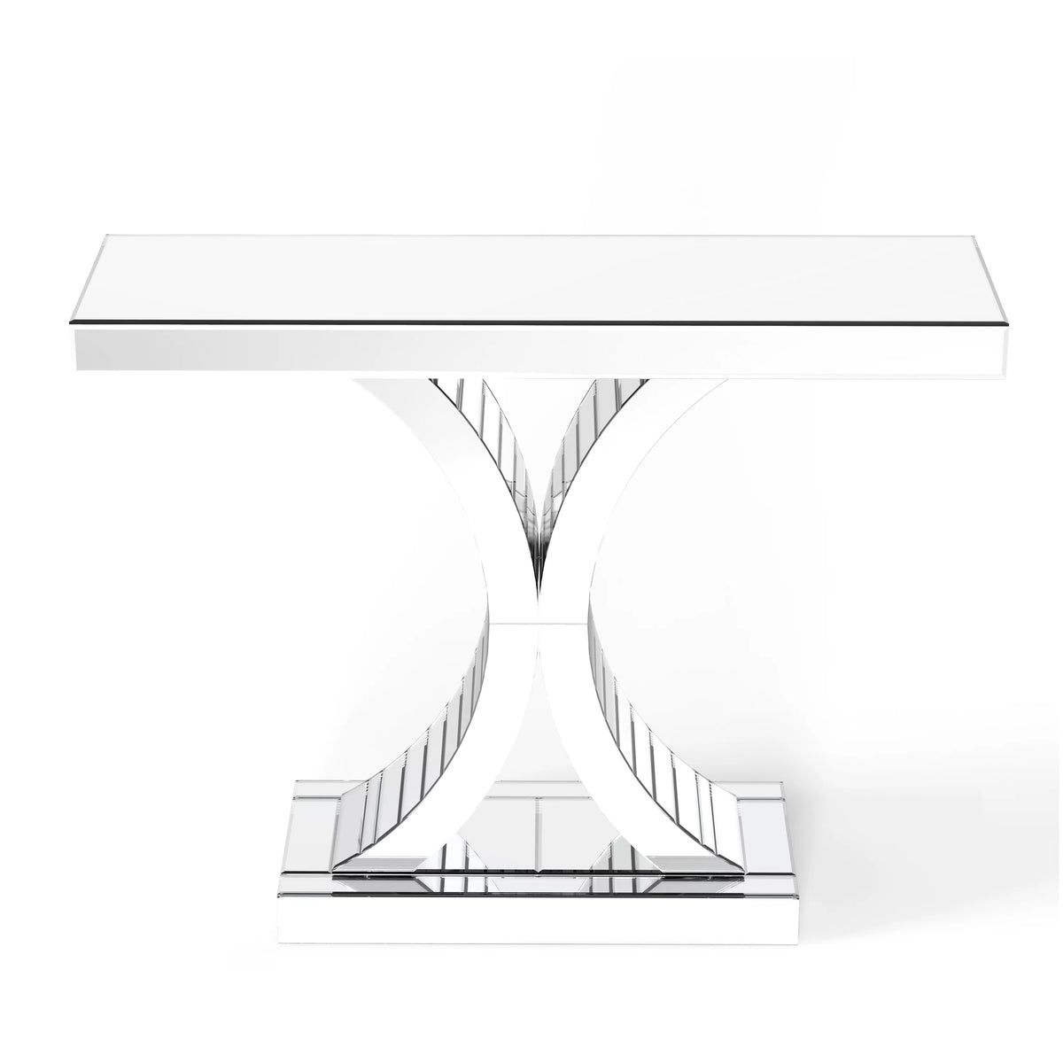 Modern Mirrored Console Table Glass Accent Table J701603