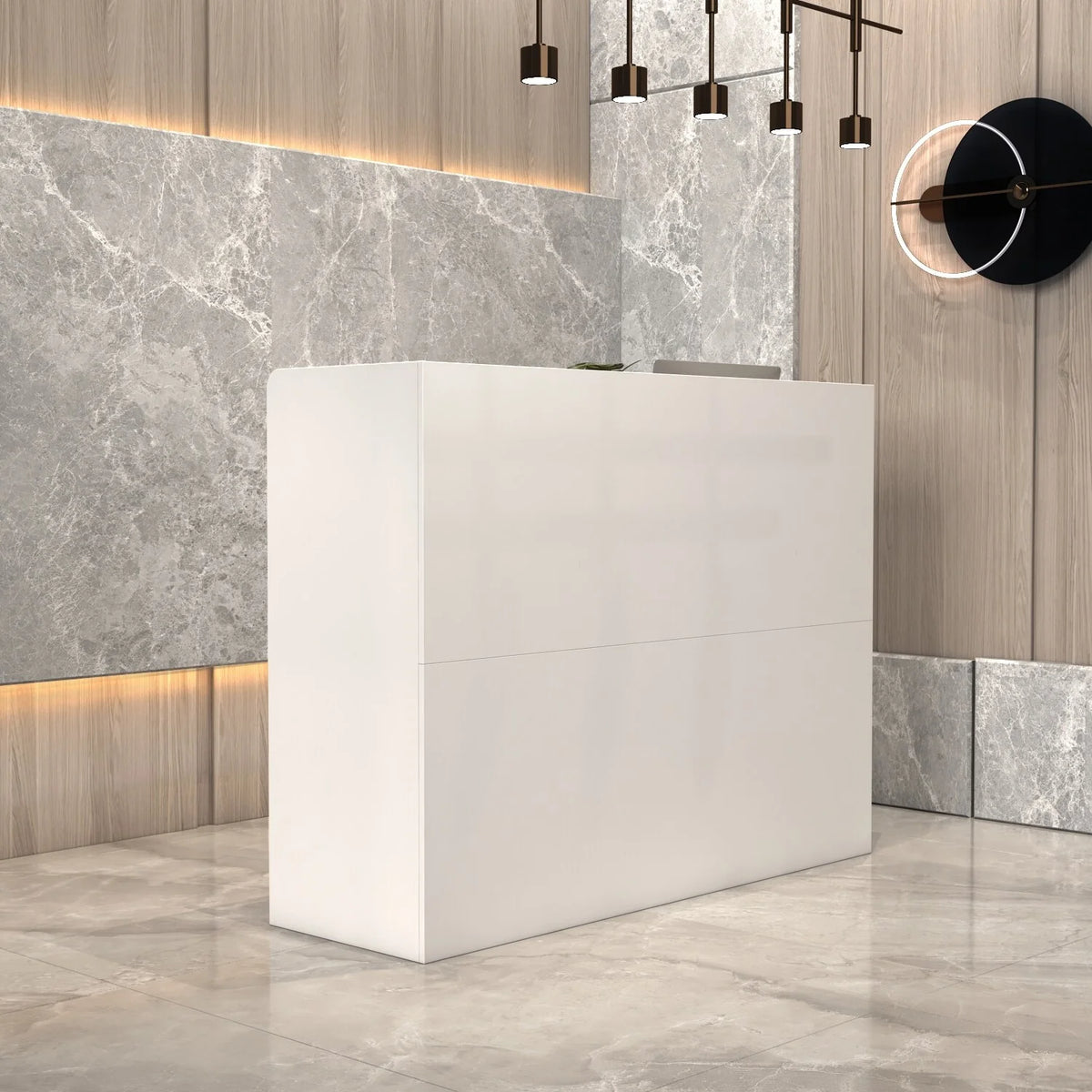 White 3-Drawer Reception Desk C133122