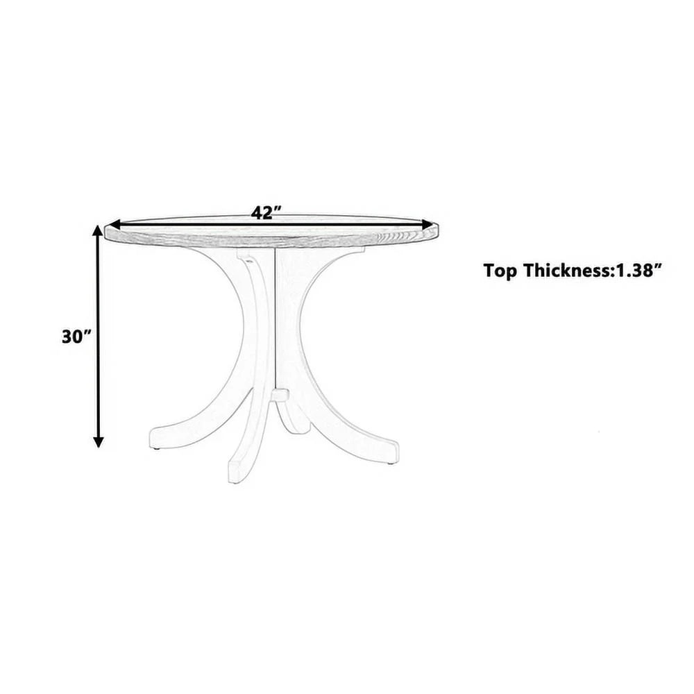 Mid-Century Solid Wood Round Dining Table F728352