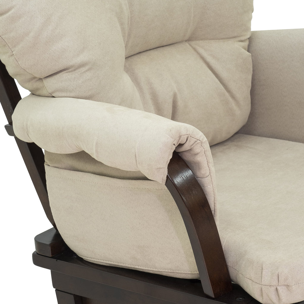Cream White Rocking Chair with Ottoman N964