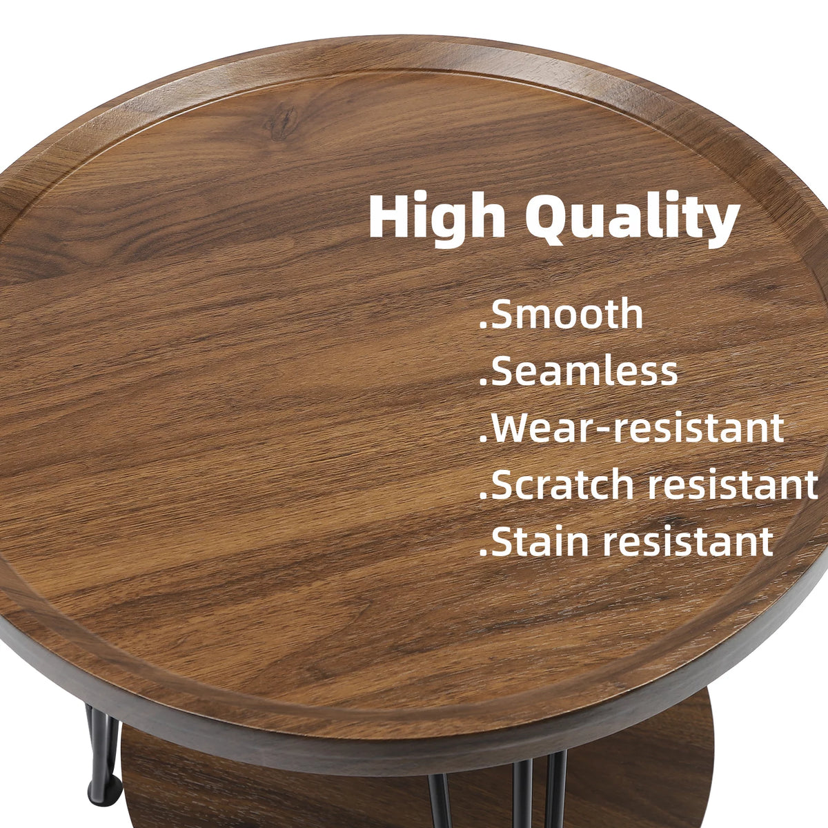 Round End Table with Storage Shelf L56357