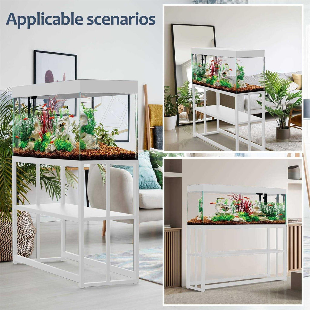 White Metal Aquarium Stand 55-75 Gallon X796569