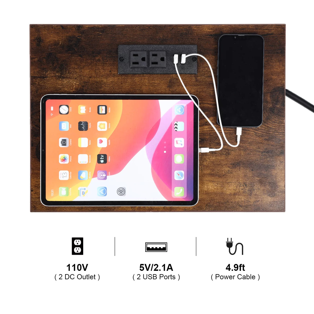 End Table with Charging Station M345