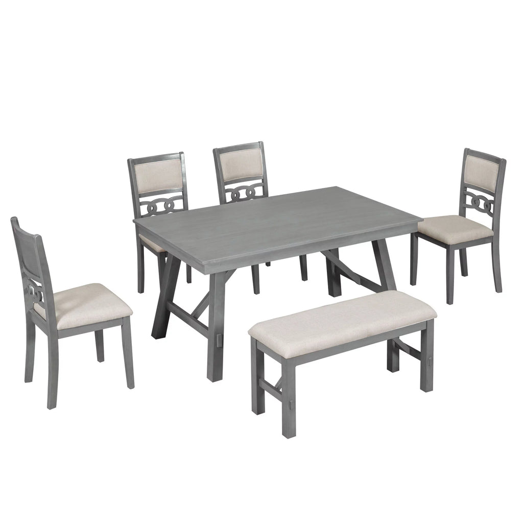 Brown 5 Piece Round Extendable Wood Dining Table Set with 4 Upholstered Chairs L4097