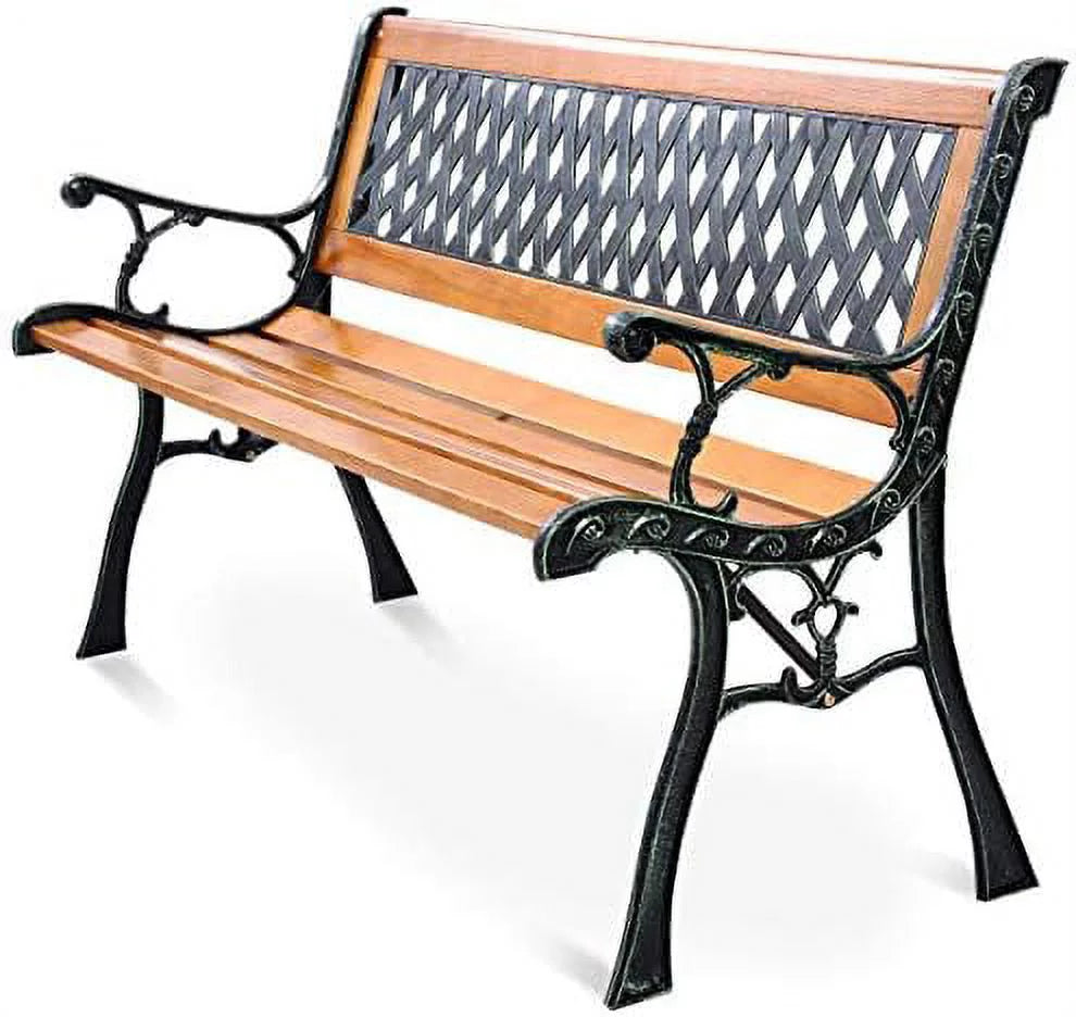 50'' Cast Iron Hardwood Patio Bench Z327037