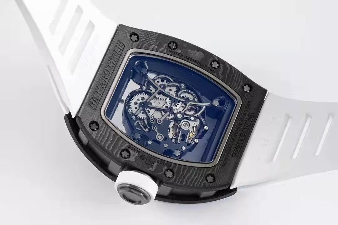 White Dial Black Bezel Skeleton Watch N456411