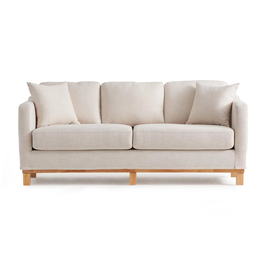 Cream Upholstered Wood Base Sofa L6485